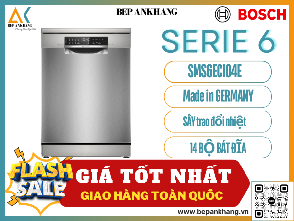 Máy rửa chén bát Bosch Độc Lập Series 6 SMS6ECI04E- Made In Germany